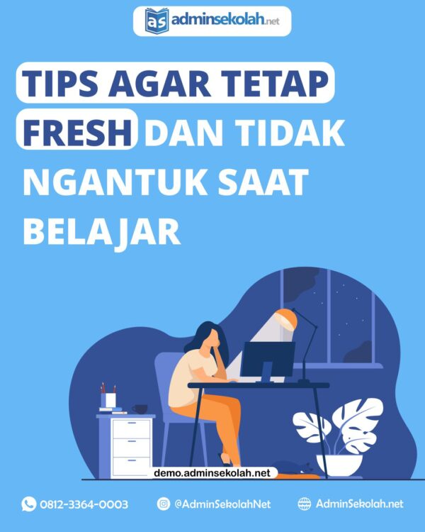 Belajar sebentar tapi udah ngantuk aja ? Eitss, lakukan hal ini untuk tetap fresh dan tidak ngantuk saat belajar : 1. Posisi duduk. Seringkali suka duduk sandaran saat belajar, padahal itu akan membuat kalian tidak fokus dan bermalas-malasan, lebih baik ubah posisi duduk menjadi tegak. 2. Waktu belajar yang tepat. Setiap orang pasti punya waktu belajar favorit, ada yang pagi, siang, malam, atau dini hari. Pilih waktu yang tepat yaa 3. Sediakan air putih. Agar tetap fokus dan tidak mengantuk konsumsi air putih yaa, bagus untuk perkembangan otak. 4. Lakukan peregangan kecil. Karena terlalu lama belajar, otot-otot mulai kaku dan datanglah rasa kantuk karena tubuh kurang gerak. Setidaknya lakukan peregangan 5-10 menit untuk istirahat agar oto relax dan bisa kembali fokus. #AdminSekolah #IndowebGroup #AdminSekolahNet #Esekolah #AplikasiSekolah #AplikasiAdministrasiSekolah #SoftwareSekolah #Sekolah #School #Sekolahan #SekolahUnggulan #Indonesia #Guru #KepalaSekolah #Pendidikan #Belajar #Pelajar #SD #SMP #SMA #SMK